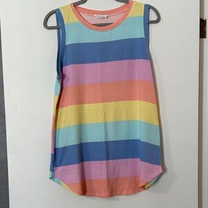 First Love Pastel Rainbow Striped Sleeveless Tank